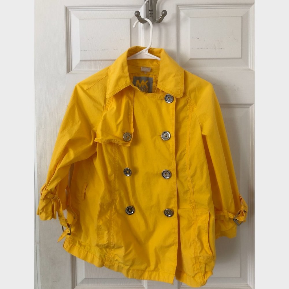 Michael Kors Yellow Crop Trench Jacket